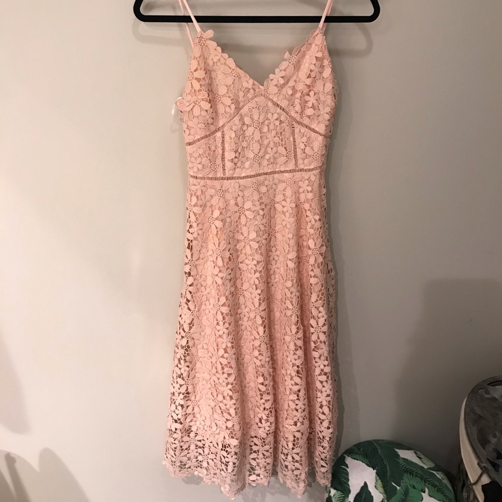 Pink floral Midi Dress